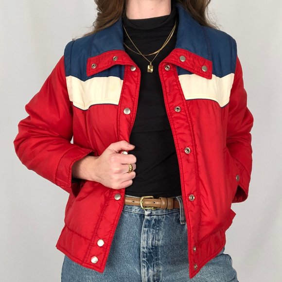 Vintage Puffer Jacket Vest Cool Sporty Ski Stranger Things Sex Education 70s 80s - Picture 14 of 14